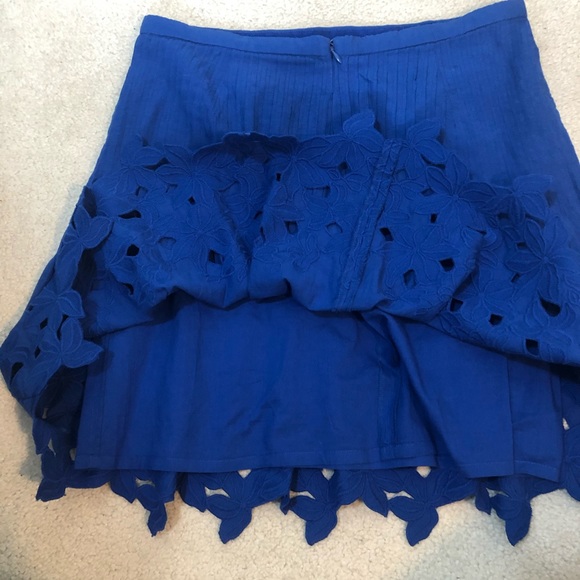 J.Crew Eyelet Floral Mini Skirt Blue - Picture 7 of 8